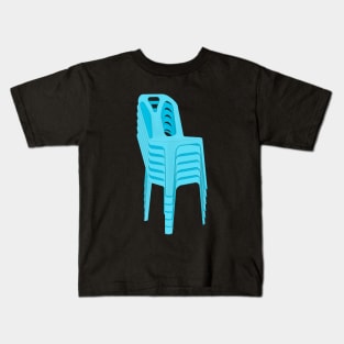 Stack of Blue Plastic Chairs Kids T-Shirt